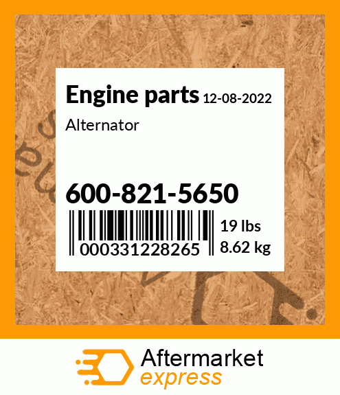 Spare part 600-821-5650 + Alternator