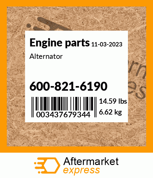 Spare part 600-821-6190 + Alternator