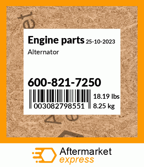 Spare part 600-821-7250 + Alternator