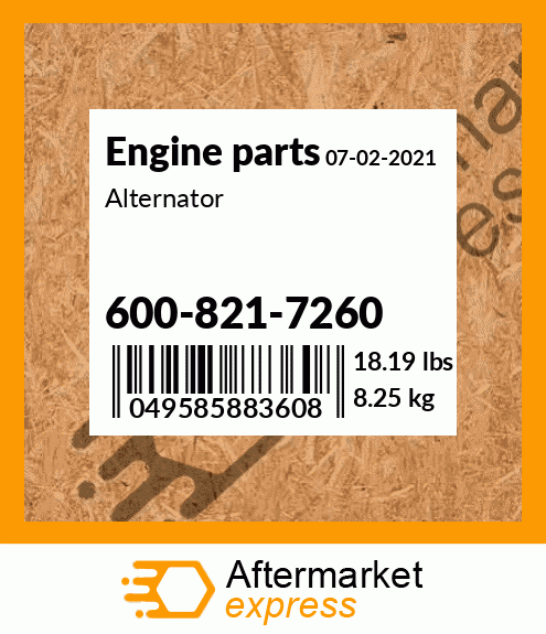 Spare part 600-821-7260 + Alternator