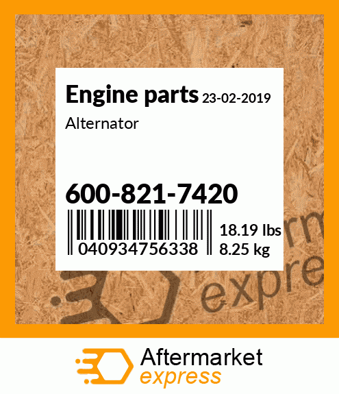 Spare part 600-821-7420 + Alternator