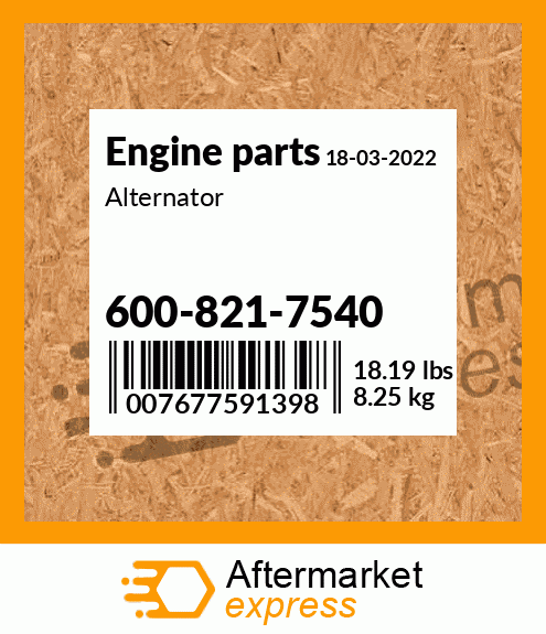 Spare part 600-821-7540 + Alternator