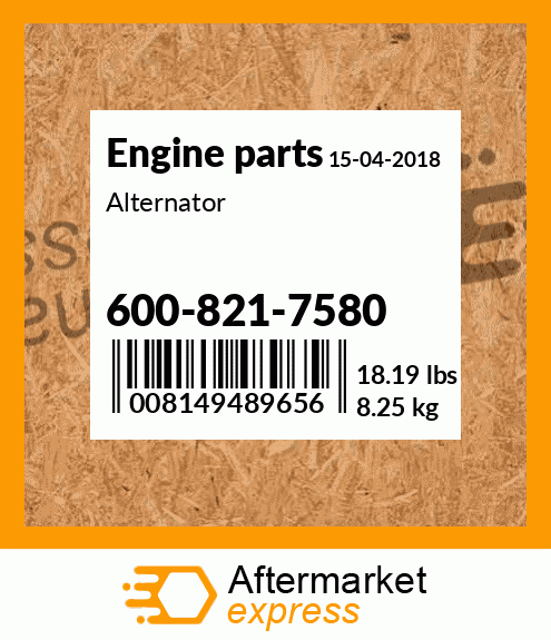 Spare part 600-821-7580 + Alternator