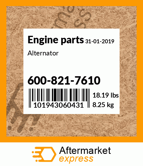 Spare part 600-821-7610 + Alternator