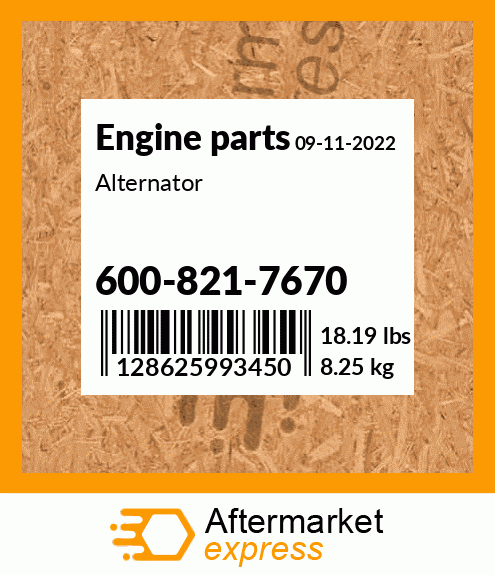 Spare part 600-821-7670 + Alternator