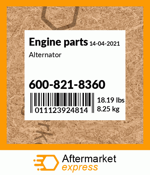 Spare part 600-821-8360 + Alternator