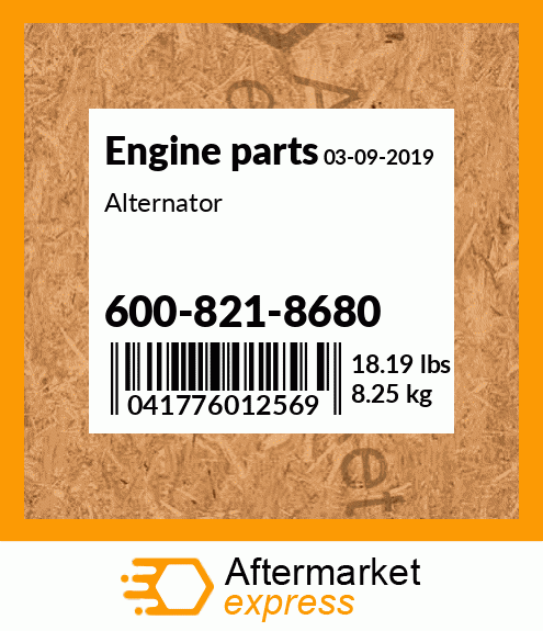 Spare part 600-821-8680 + Alternator