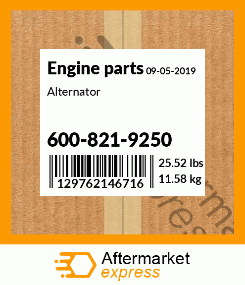 Spare part 600-821-9250 + Alternator