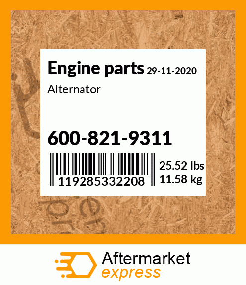 Spare part 600-821-9311 + Alternator