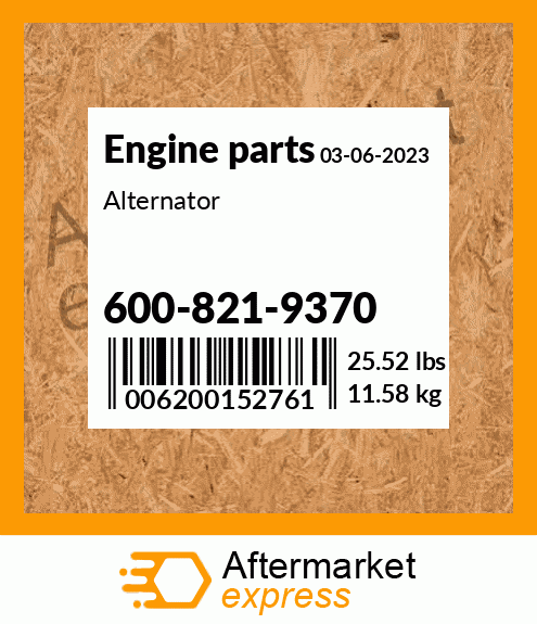 Spare part 600-821-9370 + Alternator