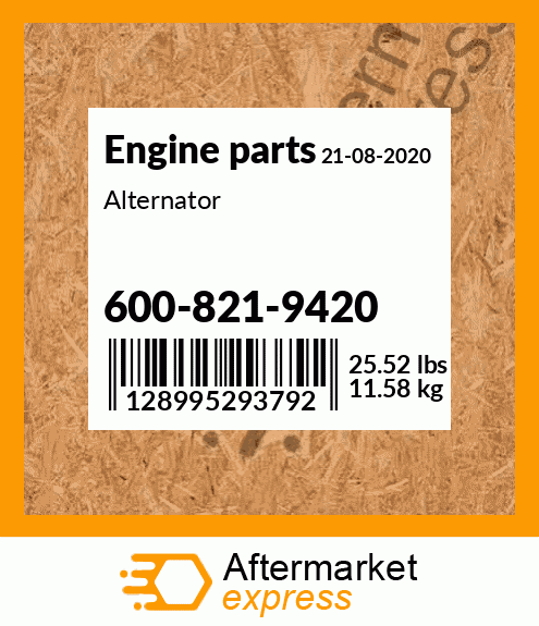 Spare part 600-821-9420 + Alternator