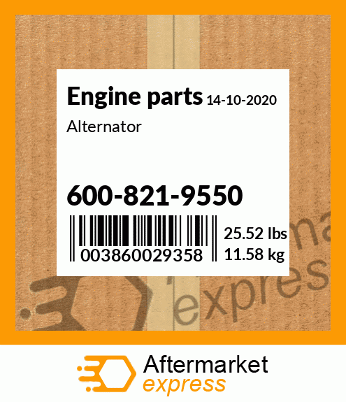 Spare part 600-821-9550 + Alternator