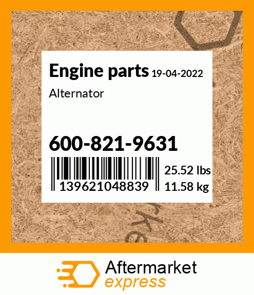 Spare part 600-821-9631 + Alternator