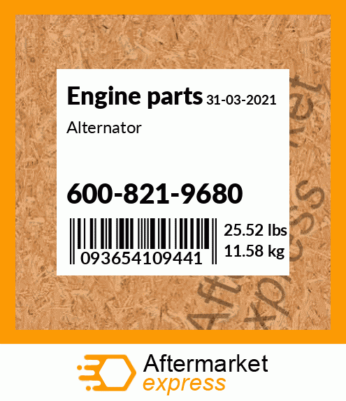 Spare part 600-821-9680 + Alternator