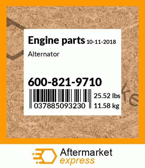 Spare part 600-821-9710 + Alternator