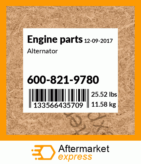 Spare part 600-821-9780 + Alternator