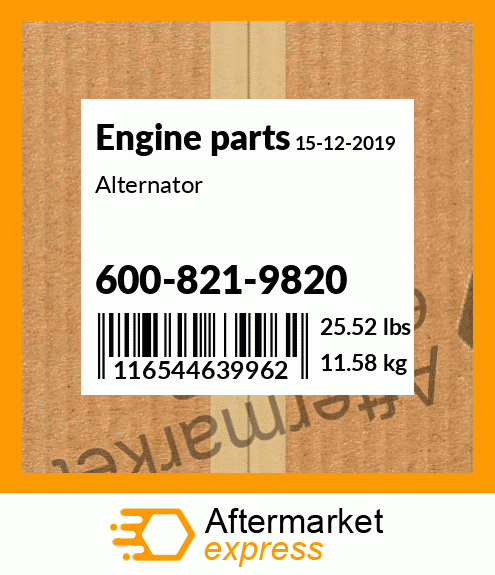 Spare part 600-821-9820 + Alternator