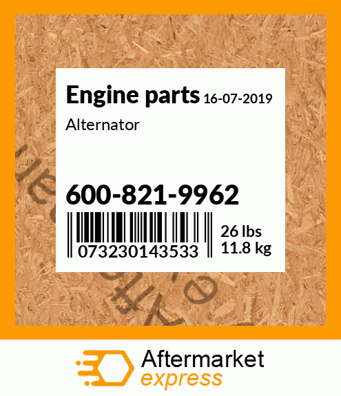 Spare part 600-821-9962 + Alternator