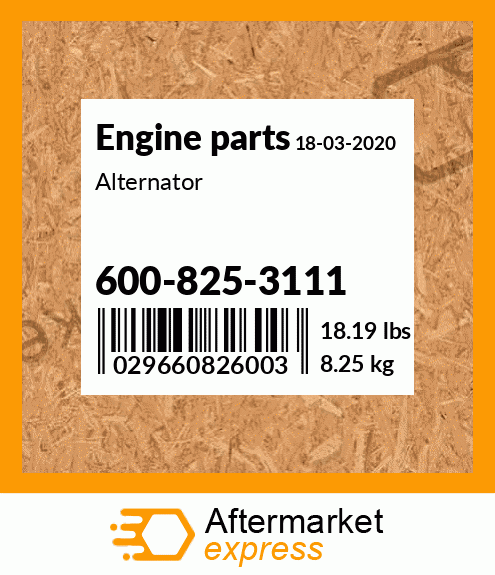 Spare part 600-825-3111 + Alternator