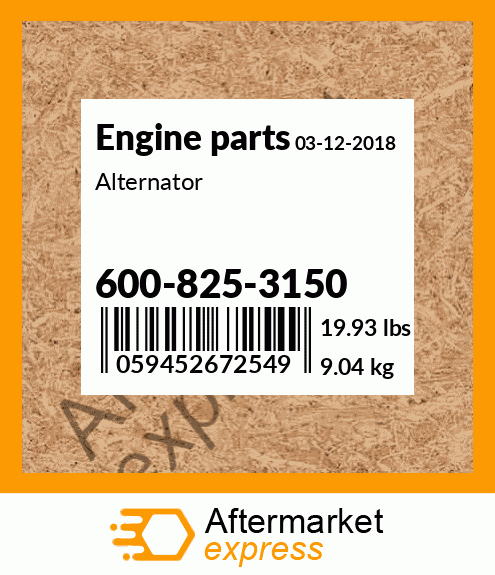 Spare part 600-825-3150 + Alternator