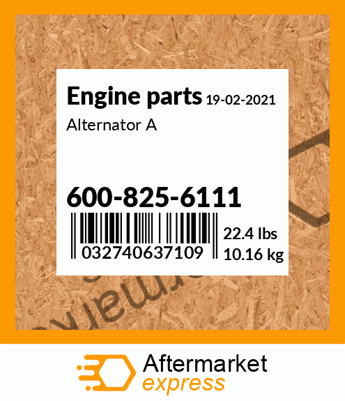 Spare part 600-825-6111 + Alternator A