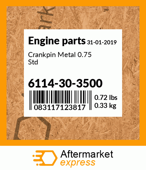 Spare part 6114-30-3500 + Crankpin Metal 0.75 Std