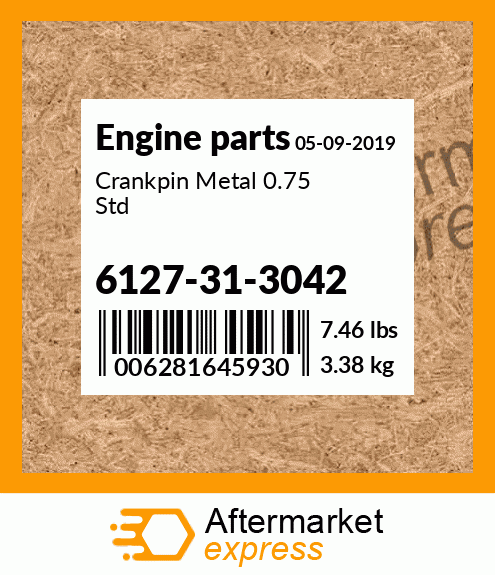 Spare part 6127-31-3042 + Crankpin Metal 0.75 Std