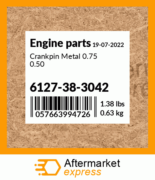 Spare part 6127-38-3042 + Crankpin Metal 0.75 0.50