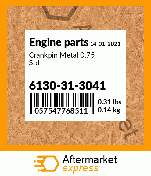 Spare part 6130-31-3041 + Crankpin Metal 0.75 Std