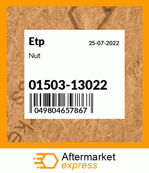 Spare part 01503-13022 + Nut