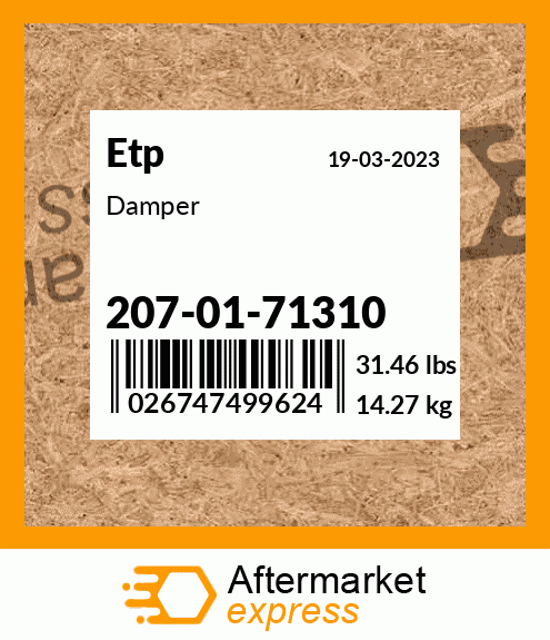 Damper 207-01-71310