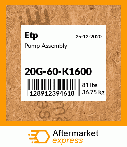 Pump Assembly 20G-60-K1600