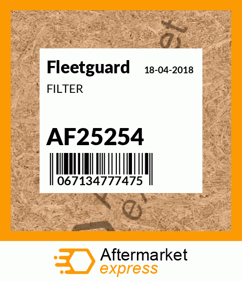 Spare part AF25254 + FILTER