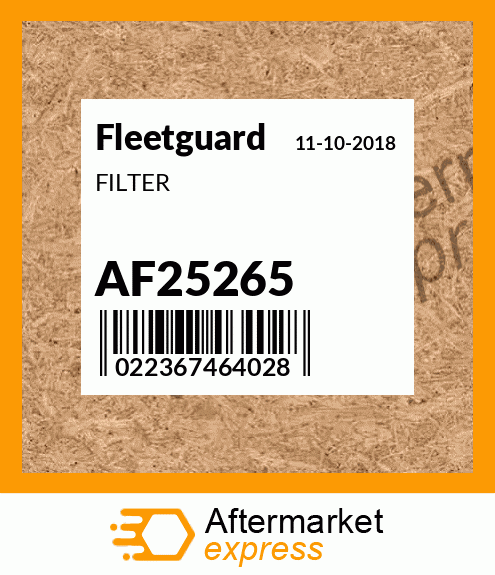 Spare part AF25265 + FILTER