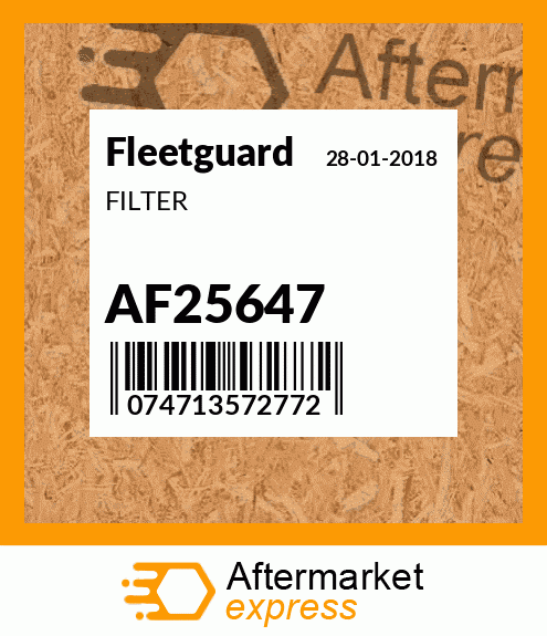 Spare part AF25647 + FILTER