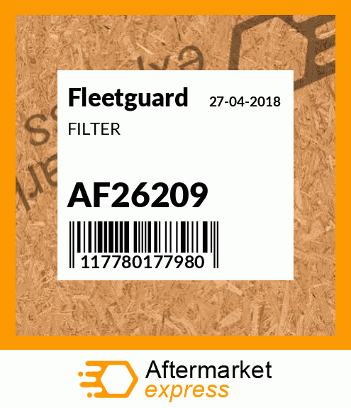 Spare part AF26209 + FILTER