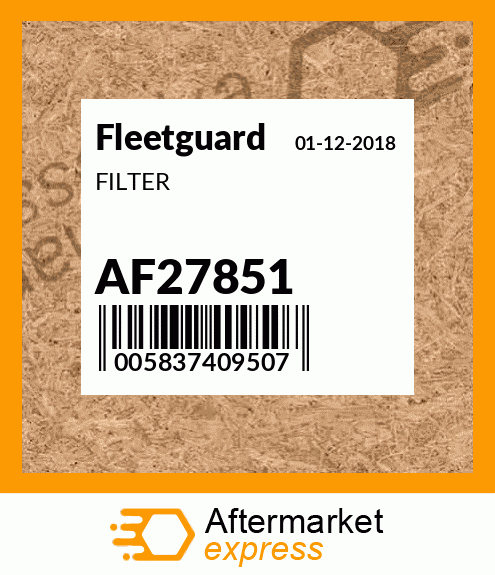 Spare part AF27851 + FILTER