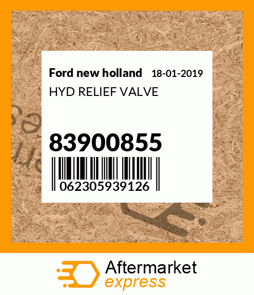 Spare part 83900855 + HYD RELIEF VALVE