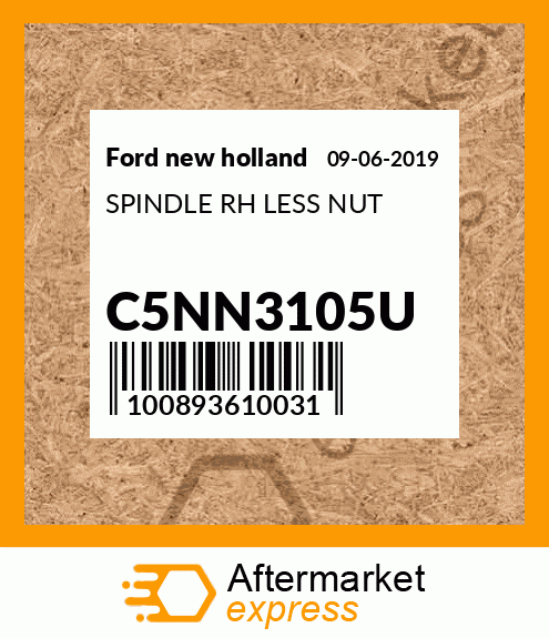 Spare part C5NN3105U + SPINDLE RH LESS NUT