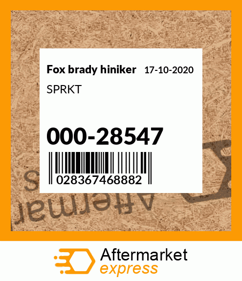 Spare part 000-28547 + SPRKT