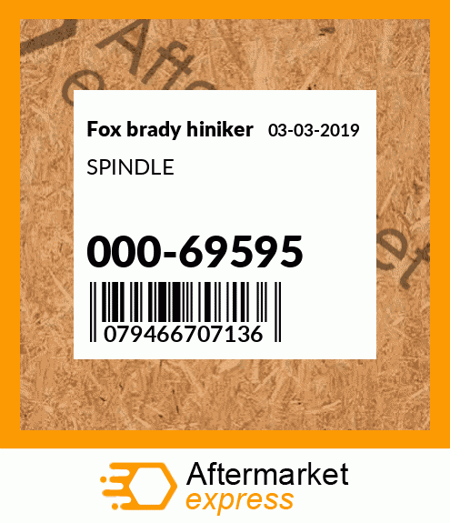 Spare part 000-69595 + SPINDLE