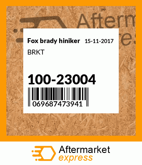 Spare part 100-23004 + BRKT