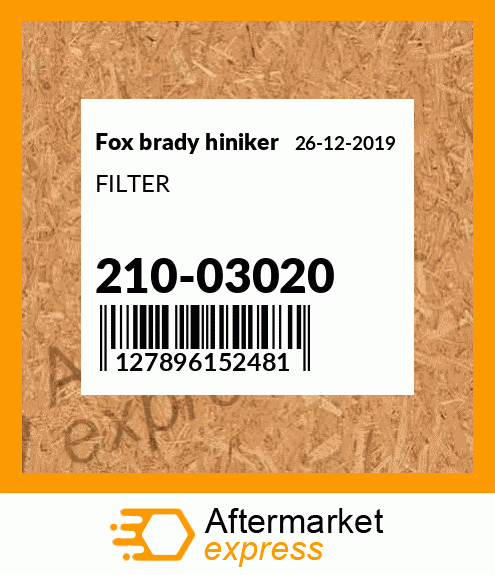 Spare part 210-03020 + FILTER