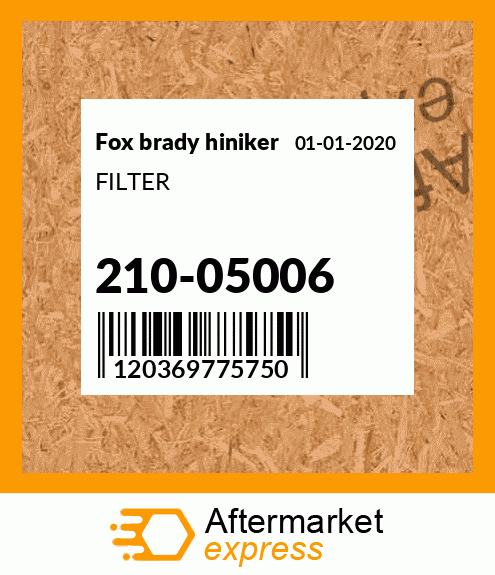 Spare part 210-05006 + FILTER