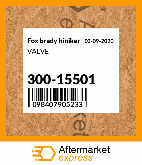 Spare part 300-15501 + VALVE