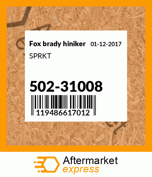 Spare part 502-31008 + SPRKT