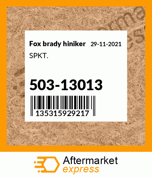 Spare part 503-13013 + SPKT.