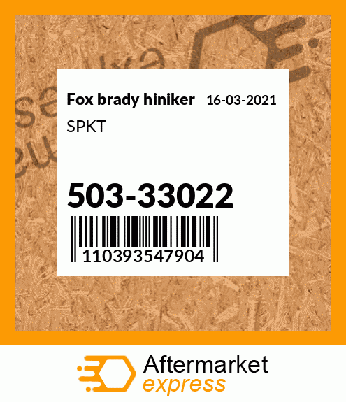 Spare part 503-33022 + SPKT