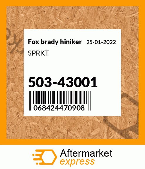 Spare part 503-43001 + SPRKT