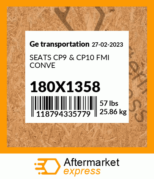 Spare part 180X1358 + SEATS CP9 & CP10 FMI CONVE